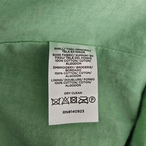 Ann Taylor LOFT Tank Top Green Eyelet Ruffle Square Neck Sleeveless Shirt - Picture 7 of 8